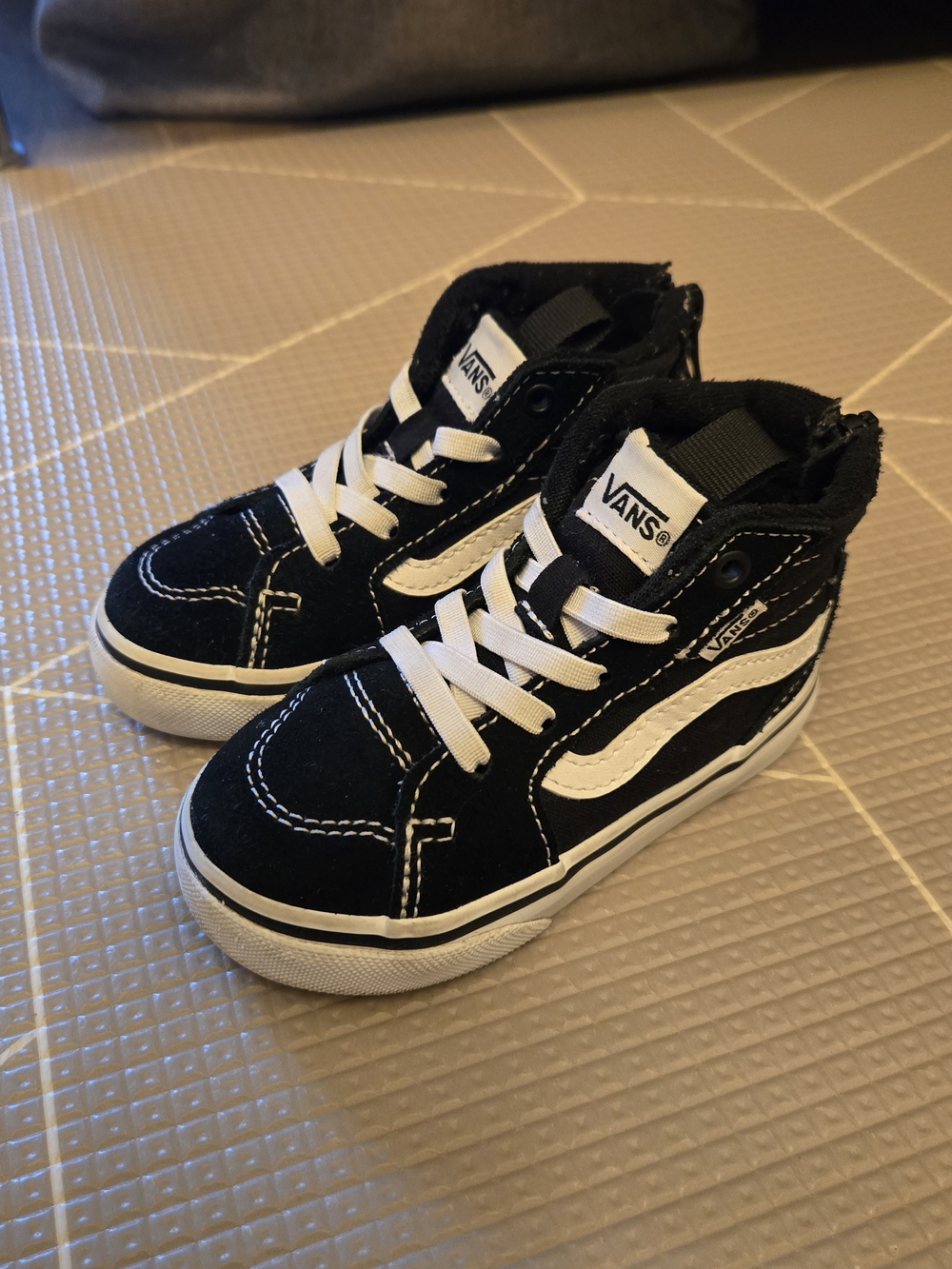 Vans Kids Black and White High-Top Sneakers